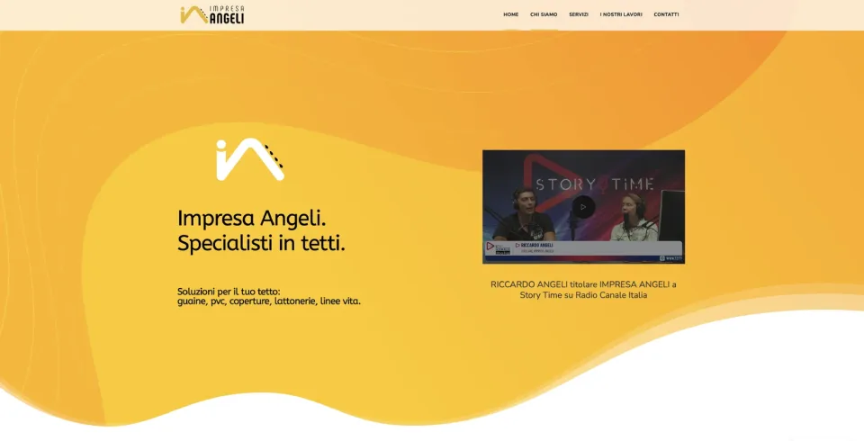 La home del sito Impresa Angeli su computer