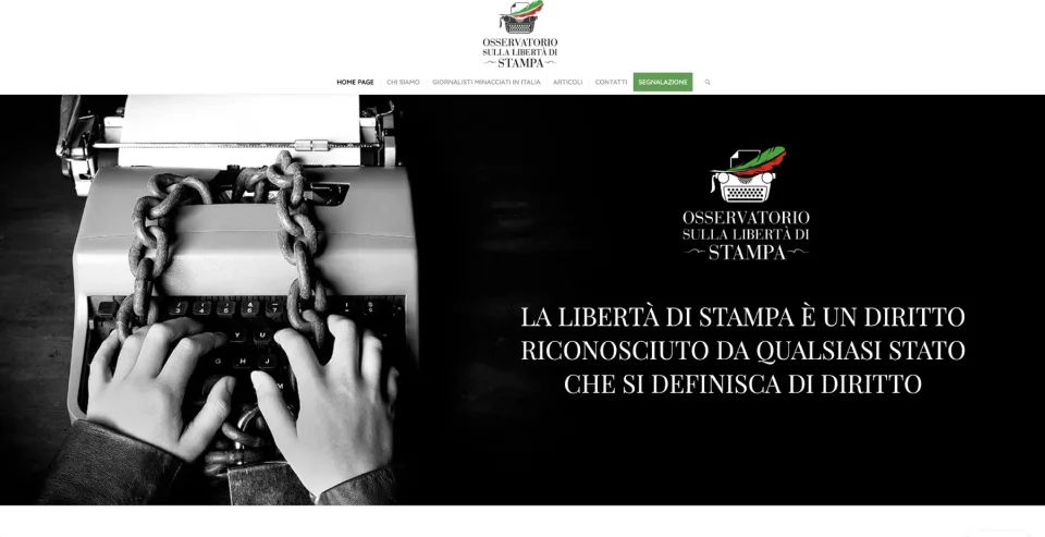 La home del sito dell’Osservatorio su computer
